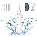 Munddusche Kabellos mit 5 Modi 300ML Wassertank Oral Irrigator Profi IPX7 wasserdichter Elektrische Zahnreiniger Wasser Flosser für Haus und Reisen