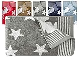Dyckhoff Frottierserie aus dem Hause 3er-Pack Handtücher oder EIN Duschtuch - Elegantes Streifendesign kombiniert mit Sternen - geprüfte Qualität, Duschtuch [70 x 140 cm], grau