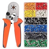 Proster Crimpzangen Set 0,25-6,0 mm² Einstellbar Kabelschuhe 6-6 Crimpzange mit 1200 Stücke AWG 10-22 Verbinder Crimpzange für AWG 23-10 Orangegrau