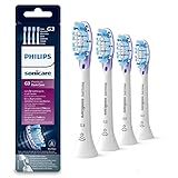 Philips Sonicare Original Aufsteckbürste Premium GumCare HX9054/17, 7x gesünderes Zahnfleisch, RFID-Chip, 4er Pack, Standard, Weiß