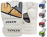 RDX MMA Kunstleder Handschuhe UFC Kamfsport sandsackhandschuhe Sparring Grappling Trainingshandschuhe Gold, Gr. L