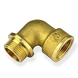 Stabilo-Sanitaer Messingfitting Winkel 1 Zoll Innengewinde/Aussengewinde 90° Grad Rohrwinkel Messing Fitting Gewindefitting Rohrfitting