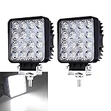 Hengda LED Arbeitsscheinwerfer 2 X 48W Zusatzscheinwerfer 12V 24V Offroad Scheinwerfer IP67 Wasserdicht Rückfahrscheinwerfer für Trecker KFZ Bagger SUV, UTV, ATV