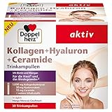 Doppelherz Kollagen + Hyaluron + Ceramide – Mit Biotin, Zink und Niacin als Beitrag für den Erhalt normaler Haut – 30 Trinkampullen