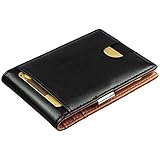 Geldbörse Herren mit Geldklammer und RFID Schutz- Portemonnaie Männer klein, Geldbeutel Herren, Vatertag, Slim Wallet mit Money Clip