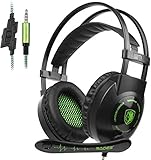 Sades SA801 3.5mm Verdrahteten Einstellbare Bass-Stereo Gaming Kopfhörer Headset mit Mikrofon Lautstärkenkontrolle für PS4 PC intelligenten Telefon-Laptop-Tablette Smartphone