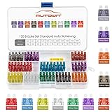 Autosicherungen Set 120 Pcs, KFZ Sicherungen Set 2A-40A, Sicherung Auto, Flachsicherung 19mm AUTOWN