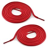 Ganzoo Schnürsenkel rund für Sneaker, Senkel, Laces, Tube Laces, Schuhbändel für Turnschuhe, Wanderstiefel, Arbeitsschuhe, Schnürsenkel Schuhbänder, Marke (Rot, 1 Paar)