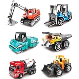 Dreamon Mini Baufahrzeuge Spielzeug Auto, Kinder Legierung Bagger Lastwagen Autos Set, Buntes Kleine Geschenk für Kinder ab 3 Jahren