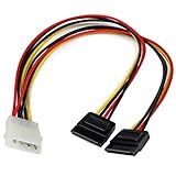 StarTech.com SATA Y-Stromkabel - Splitter Power Y-Kabel mit 2 x SATA intern 1 x Molex (Stecker) 2 x SATA Power (15 pin) Buchse 30cm