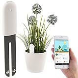 Royal Gardineer Zubehör zu Pflanzenwächter: 4in1-Pflanzensensor m. Bluetooth, App-Kontrolle, 1 Jahr Laufzeit, IPX5 (Bodenmessgerät)
