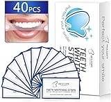 MayBeau White Stripes 40pcs Bleaching Stripes zur Zahnaufhellung, Teeth Whitening Strips Zahnbleaching Strips Zahnauhellung Streifen Zahnpflege Set für Weiße Zähne Weisser Machen Zahnaufheller Zahn