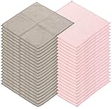 Sichler Beauty Microfasertuch: 40 Mikrofaser-Kosmetiktücher zur Gesichtspflege, rosa/grau, 30 x 30 cm (Gesichts-Reinigungstücher)