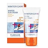 FLOSLEK Winter Sonnen-Creme LSF 50+ | 30 ml | Schutz gegen Sonne und Frost | Gesicht, Dekollete und Handpflege | Für Menschen jeden Alters | Ideal für Skiausflüge