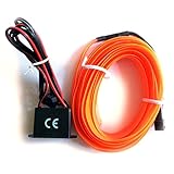 INION ORANG 1 Meter - EL - Innenbeleuchtung Ambientebeleuchtung 12Volt Inverter/Adapter Zigarettenanzünder