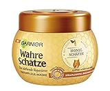 GARNIER Wahre Schätze Haar-Maske / Haarkur für intensive Haarpflege / Bewahrt den Farbglanz (mit Gelée Royale, Bienenbalsam & Honig - für brüchiges, strapziertes Haar) 1 x 300ml