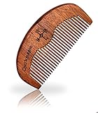 Charlemagne Bartkamm Holz - Bart Kamm Holz antistatisch - Barbershop Beard Comb - Bartkamm klein Barbier Qualität - Kamm Bart Holz - Grobe Zahnung - Bartpflege Herren