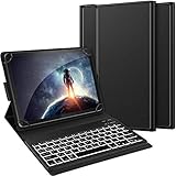 ELTD Beleuchtete Tastatur für Alle 9-11 Zoll Tablet (Deutsches QWERTZ), Tastatur mit Beleuchtete für Android/Windows Tablets/iPad, Schwarz