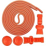 Wealsex Elastische Schnürsenkel mit Schnellverschluss für Damen, Herren und Kinder Orange