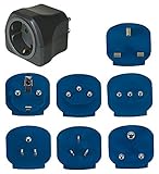 Brennenstuhl Reisestecker-Set / Reiseadapter-Set (Reise- Steckdosenadapter mit verschiedenen Aufsätzen für mehr als 150 Länder (7 x Steckereinsätze) schwarz