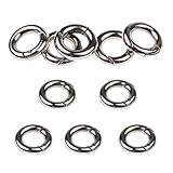MagiDeal 10pcs Zink Legierung Runde Spring Snap Open Hook Schlüsselanhänger Karabiner 15mm + 20mm