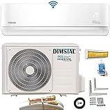 Quick-Connect INVERTER Split Klimaanlage mit Wärmepumpe Klimagerät ECO Smart WiFi/WLAN komplett Set inkl. 5m Kupferleitungen mit Heizfunktion