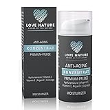 Love Nature Anti Aging Konzentrat 30ml mit Hyaluronsäure | Vitamin C | Arganöl | Vitamin E | Grünalge als Tages- und Nachtpflege