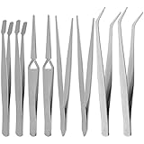 com-four® 8-teiliges Set Industrie Pinzetten Set, Bastler Allzweck Pinzetten für Haus und Hobby