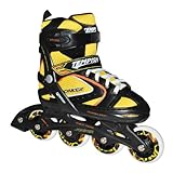 Unbekannt Tempish Kinder Inlineskates Jonker ausziehbar 4 Größen (Größen 29-32) – Kurze Chassis 3 Rollen – Gelb