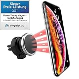 Power Theory Magnet Handyhalter fürs Auto - Handyhalterung Auto Lüftung Handy Halter für iPhone 11 Pro XS X XR 8 7 6s SE Samsung S20 S10 S9 S8 S7 Smartphone Halterung Universal Autohalterung