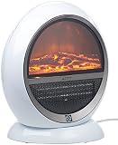 Sichler Haushaltsgeräte Heizlüfter Kaminoptik: Keramik-Heizlüfter im Kamin-Design, Flammen, weiß, 2 Stufen, 1.500 W (Elektrischer Kaminofen)