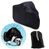 Surepromise Motorradabdeckung Motorradplane Motorrad Abdeckplane Abdeckung Outdoor Indoor 190T Winterfest mit Tasche (XL, schwarz) Ersatz