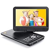 APEMAN Tragbar DVD Player Auto 10,5''mit 5 Stunden Akku, Drehbarer Display Portable CD Player Unterstützt SD/USB/AV Out/IN Spiele Joystick (schwarz)