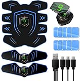 EMS Trainingsgerät,EMS Muskelstimulator,Professional Bauch Muskel Trainer Elektrisch für Herren Damen,Abnehmen und Muskeln aufbauen,Tragbarer Muskel Trainer
