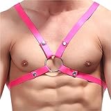 AWEIDS Männer Herren Brust Harness Fetisch Herren Bondage aus (Rosa)