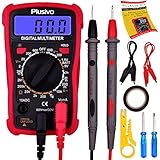 Digital Multimeter – Zuverlässige Messung von Spannung, Strom und Widerstand, Autobatterien, AC/DC Spannung, DC Strom, Dioden und Durchgangsprüfung - Hochwertige Prüfspitzen und praktisches Zubehör