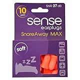 SnoreAway MAX Ohrstöpsel für Schnarchen aus SENSE Extreme Weichheit und Komfort Schlaf-Beihilfen SNR 37dB 10 Paar
