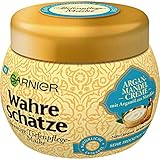 Garnier Wahre Schätze Cremige Tiefenpflege-Maske, Haarkur mit Arganöl aus Marokko, Haarpflege für trockenes Haar, 300 ml