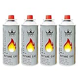Mianova Gaskartuschen 227g Butan Gas | Bunsenbrenner Campingkocher Kocher Gaskocher Camping Gasheizung Grill Gasbrenner Lötlampe Set 4 Gasflaschen