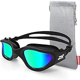 ZIONOR Polarisiert Schwimmbrille für Herren und Damen [Upgrade], G1 Schwimmbrille mit Spiegel/Rauch Linse UV-Schutz Anti Nebel Verstellbar Gurt Komfort Profi Schwimmbrillen für Erwachsene Jugendliche