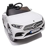 crooza Mercedes-Benz CLS350 Kinderauto Weiss Kinder Elektro Elektrofahrzeug mit Fernbedienung mp3, USB, 2X Starke Motoren UVM.