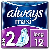 Always Maxi Binden Damen Gr. 2 (12 Damenbinden mit Flügeln) Verbesserter Auslaufschutz, Schutz & Komfort, Einzeln Verpackt