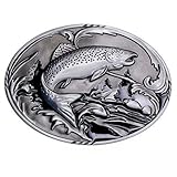 Piratenladen Buckle Forelle im Sprung, Angeln, Fliegenfischen, Gürtelschnalle