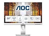 AOC X24P1/GR - 24 Zoll WUXGA Monitor, höhenverstellbar (1920x1200, 60 Hz, VGA, DVI, HDMI, DisplayPort, USB Hub) grau