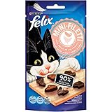 FELIX Mini-Filetti Katzen-Leckerlies mit 90% Fleischanteil, mit Huhn & Lachs, 7er Pack (7 x 40g)