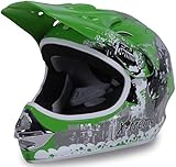 Actionbikes Motors Motorradhelm Kinder Cross Helme Sturzhelm Schutzhelm Helm für Motorrad Kinderquad und Crossbike in grün (Large)