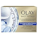 OLAY Daily Facials Reinigungstücher für fettige Haut/Mischhaut, Mit Wasser Aktivierbare, Trockene Gesichts-Reinigungstücher , 5-in-1 Gesichtspflege, Abschminktücher, Gesichtsreinigung, Peeling