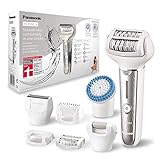 Panasonic Epilierer ES-EL9A-S503 mit Körperbürste, 7-in-1, Damen, Wet & Dry, Aufsatz für Achseln und Bikinizone, silber