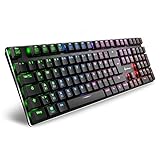 Sharkoon PureWriter RGB Mechanische Low Profile-Tastatur (RGB Beleuchtung, blaue Schalter, flache Tasten, Beleuchtungseffekte, abnehmbarem USB Kabel) Blau Schalter