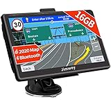 Bluetooth Navi Navigation für Auto Navigationsgerät LKW Navigationssystem PKW 7 Zoll 16GB Kostenloses Kartenupdate mit Freisprecheinrichtung POI Blitzerwarnung Sprachführung Fahrspur 2020 Europa Karte